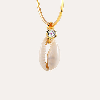 18KT Gold Plated Ohrringe mit Natural Shell