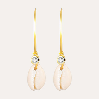 18KT Gold Plated Ohrringe mit Natural Shell